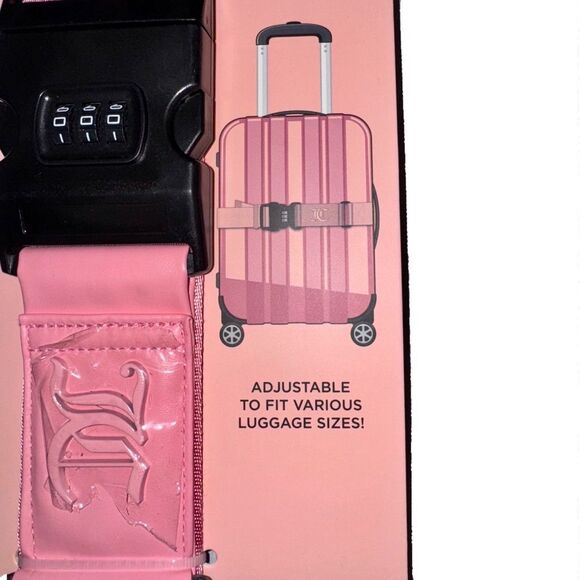 Juicy Couture Pink Adjustable Luggage Suitcase Strap w/ Combination Lock Travel - Picture 3 of 6